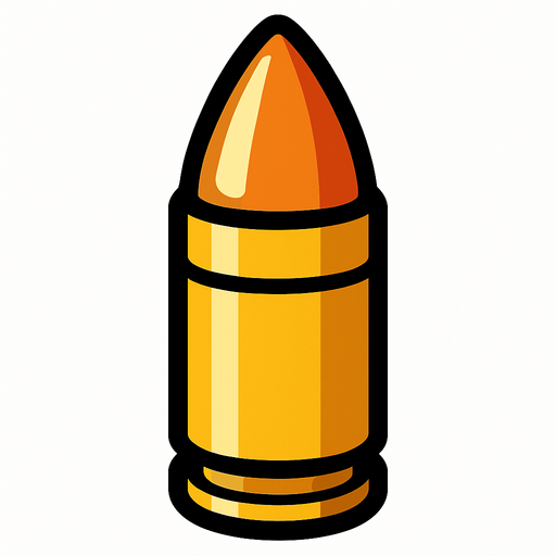 Bullet.
In-Game asset.  2d.  High contrast.  No shadows