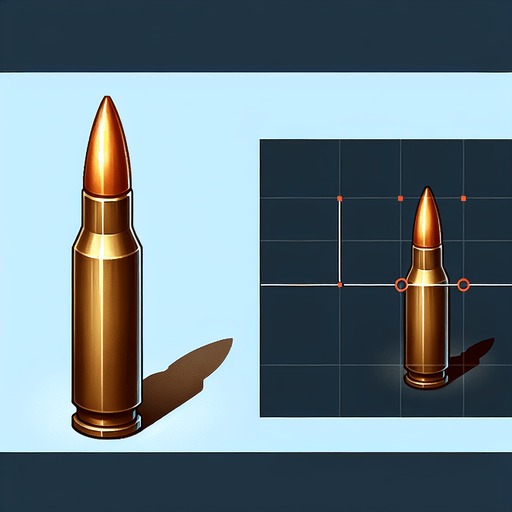 create a small bullet projectile.
Single Game Texture. In-Game asset. 2d. Blank background. High contrast. No shadows.