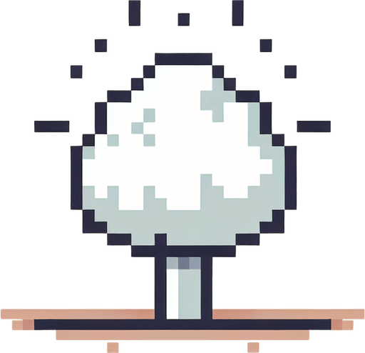 white round cloud burst. Single Game Texture. In-Game asset. 2d. Blank background. High contrast. No shadows.8 bit. pixelated