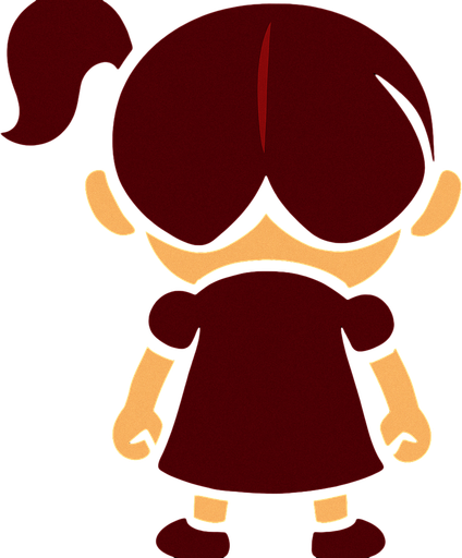downward looking devil little girl turned back