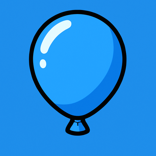 A blue balloon without the string..
In-Game asset.  2d.  High contrast.  No shadows