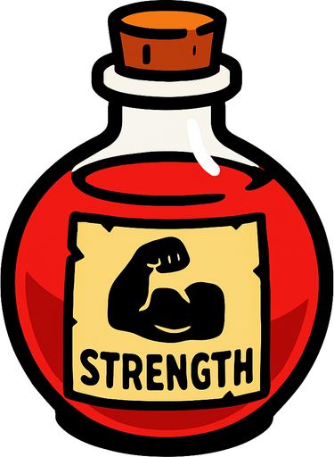 streng poiton.
In-Game asset.  2d.  High contrast.  No shadows