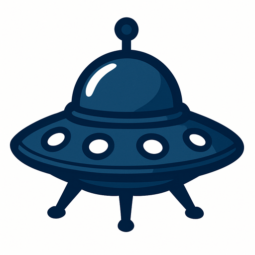 A navy blue alien ship. 
In-Game asset.  2d.  High contrast.  No shadows