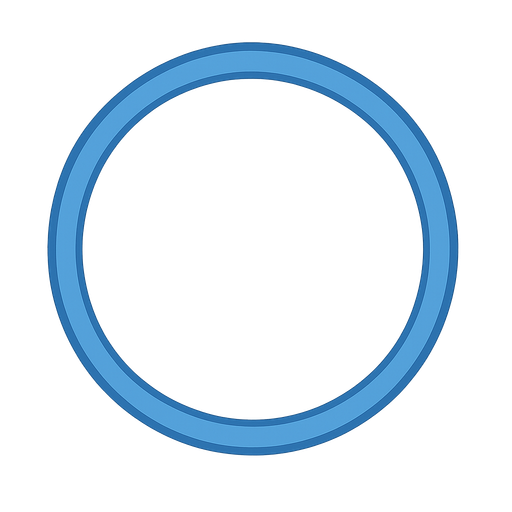 a empty blue circle. No background. Transparent background. Blank background. No shadows. 2d. In-Game asset. flat