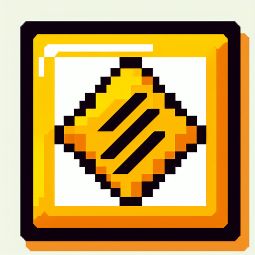 yellow warning sign. flat pixelated. 8 bit..
Single Game Texture. In-Game asset. 2d. Blank background. High contrast. No shadows.