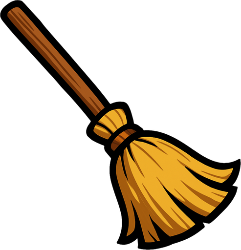 Broom.
In-Game asset.  2d.  High contrast.  No shadows