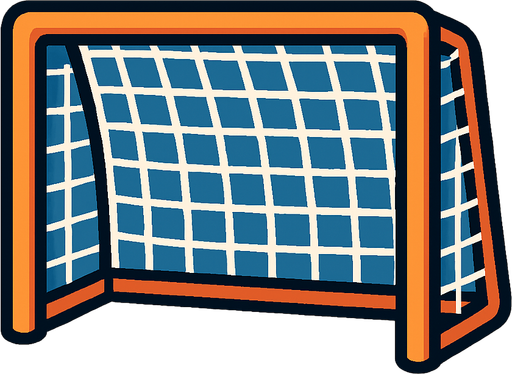 goal post with net.
In-Game asset.  2d.  High contrast.  No shadows