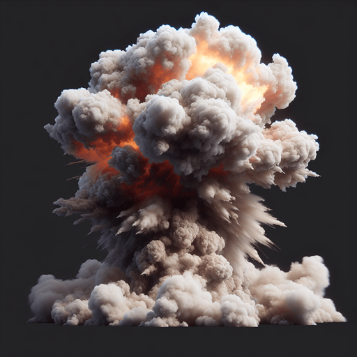 explosion smoke
Single Game Texture. In-Game asset. 2d. Blank background. High contrast. No shadows.