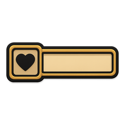 Empty healthbar with no heart.
In-Game asset.  2d.  High contrast.  No shadows