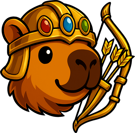 Has el casco dorado con gemas. Quitale la espada. Has un arco dorado y ponle 3 flechas doradas. Damela si fondo.