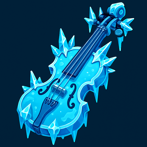 Violin congelante.
In-Game asset.  2d.  High contrast.  No shadows