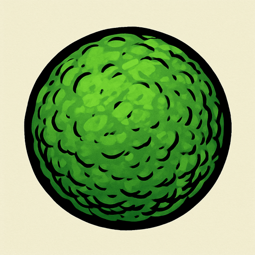 circular green rough skin.
In-Game asset.  2d.  High contrast.  No shadows. cartoon. comic. drawed