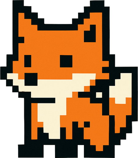 Fox pixel.
In-Game asset.  2d.  High contrast.  No shadows