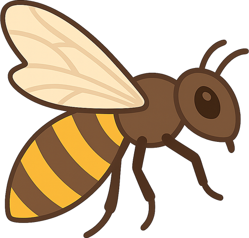 arı. No background. Transparent background. Blank background. No shadows. 2d. In-Game asset. flat