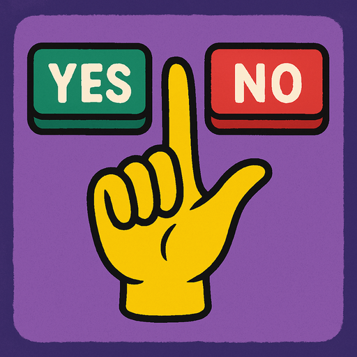 Between two button a hand.
In-Game asset.  2d.  High contrast.  No shadows