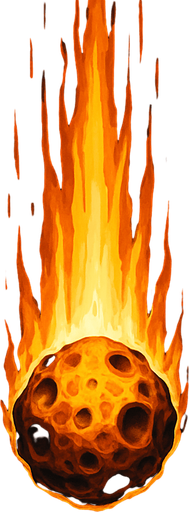 realistic vertical meteor.
In-Game asset.  2d.  High contrast.  No shadows