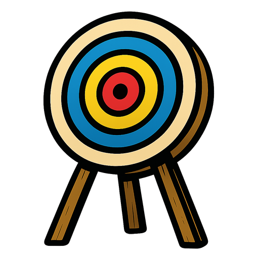 Archery target.
In-Game asset.  2d.  High contrast.  No shadows