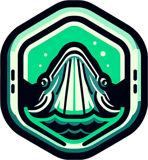 whale head in octogonal box with green background asset.
Single Game Texture.  In-Game asset.  2d.  Blank background.  High contrast.  No shadows