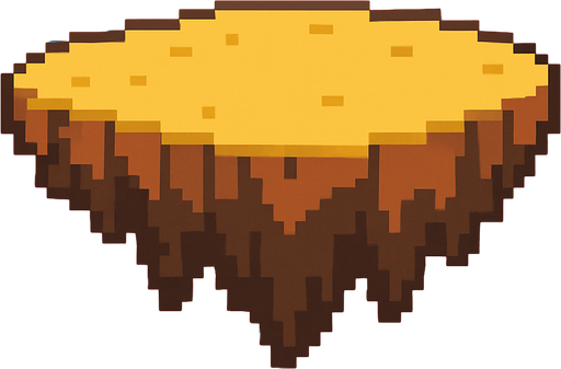 Arena flotante , plano, pixelart.
In-Game asset.  2d.  High contrast.  No shadows