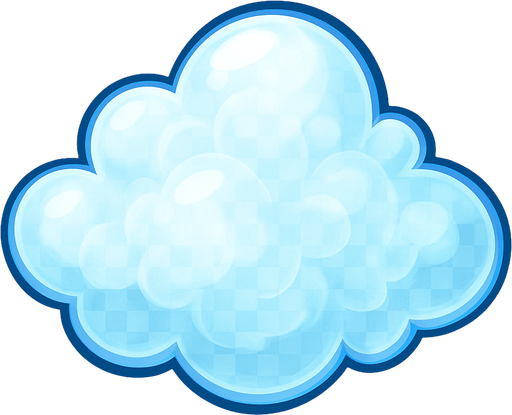 fluffy transparent cloud.
In-Game asset.  2d.  High contrast.  No shadows