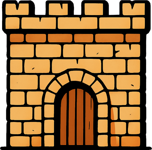 castle wall.
In-Game asset.  2d.  High contrast.  No shadows