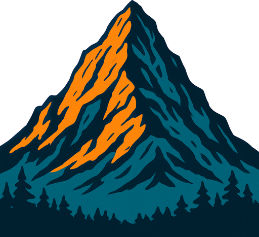 karşıdan gözüken bir dağ.
In-Game asset.  2d.  High contrast.  No shadows