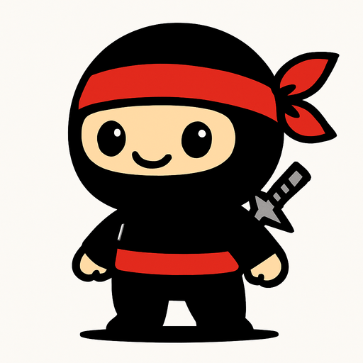 Cute Ninja.
2d.  High contrast.  No shadows
