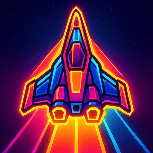 synthwave bright neon glow audiosurf or f-zero like ship
In-Game asset.  2d.  High contrast.  No shadows. facing upright vertical