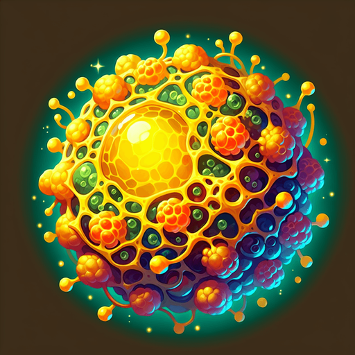 cellula gialla.
Single Game Texture. In-Game asset. 2d. Blank background. High contrast. No shadows.