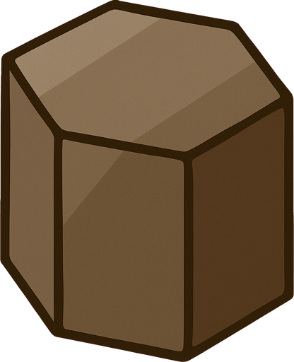 Una pieza en forma de prisma hexagonal de metal