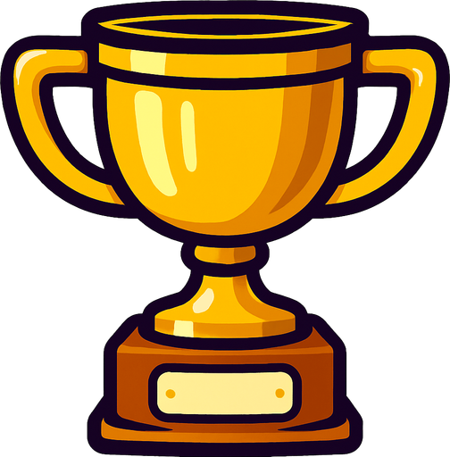 A trophy without any background.
In-Game asset.  2d.  High contrast.  No shadows