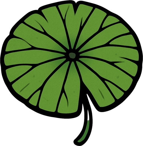 daun teratai.
In-Game asset.  2d.  High contrast.  No shadows