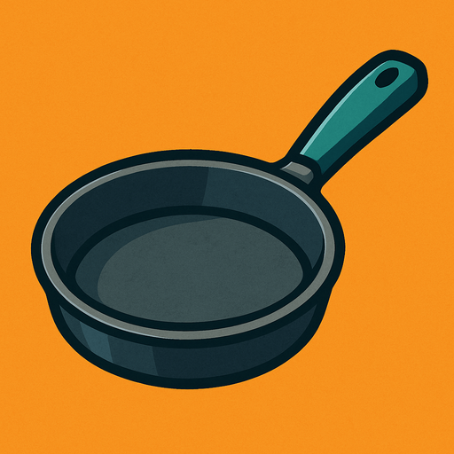 Frying pan.
In-Game asset.  2d.  High contrast.  No shadows