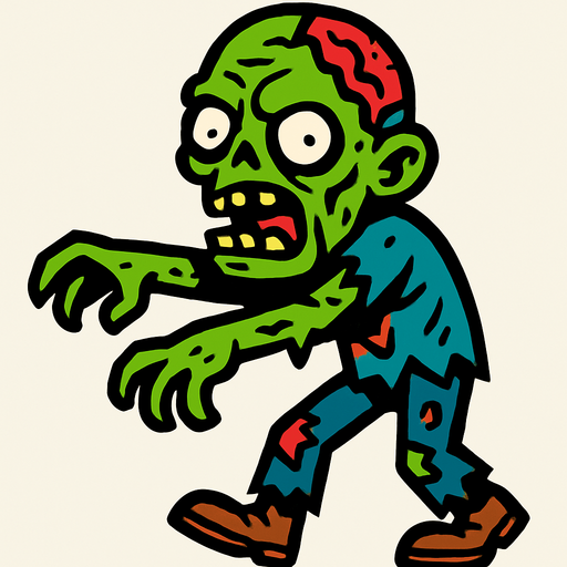 Zombie.
In-Game asset.  2d.  High contrast.  No shadows