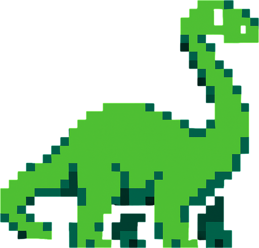 Brontosaurus pixel.
In-Game asset.  2d.  High contrast.  No shadows