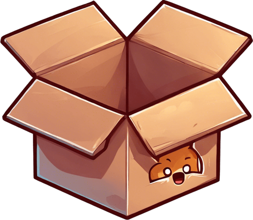 cute Chibi ginger cat peeking from a box. Cheeky, happy.
