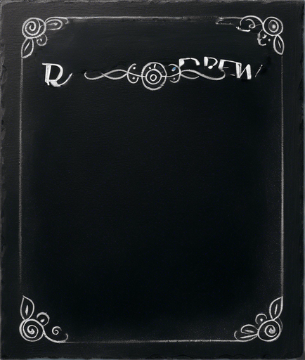 "ROOKIE BREW" handwritten with small capital letters in chalk