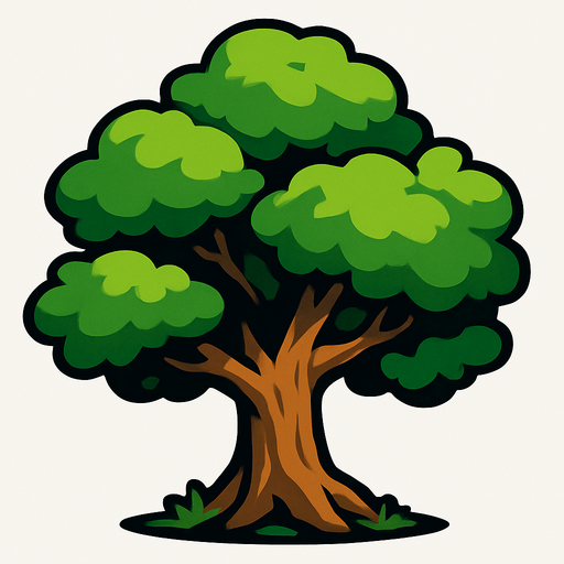 ağaç.
In-Game asset.  2d.  High contrast.  No shadows