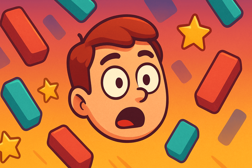 Fullscreen modern App Store landscape banner, 16:9, high definition, for a game titled "Face Dodge Frenzy" and with the description "Dodge falling obstacles and collect bonuses by moving your face—survive as long as you can!". No text on banner!