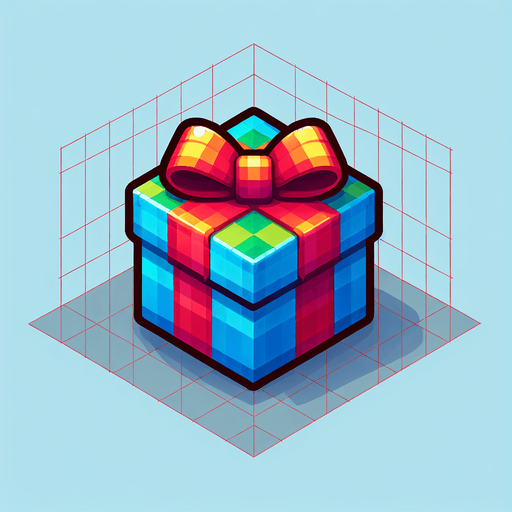 gift wrapped box, vivid colours. with bow on top Single Game Texture. In-Game asset. 2d. Blank background. High contrast. No shadows.