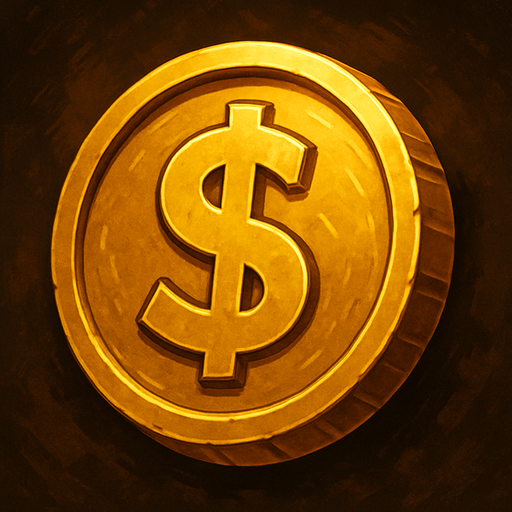 I want a golden coin.
In-Game asset.  High contrast