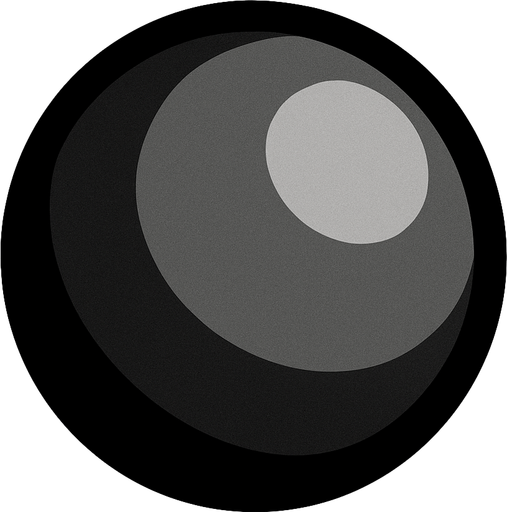 Grey black ball.
In-Game asset.  2d.  High contrast.  No shadows