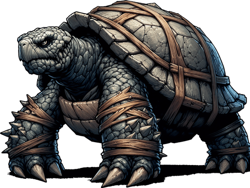 Enemy turtle for survival game
Single Game Texture. In-Game asset. 2d. Blank background. High contrast. No shadows.