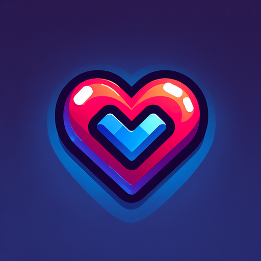 1 heart for lives in a video game
Single Game Texture. In-Game asset. 2d. Blank background. High contrast. No shadows.