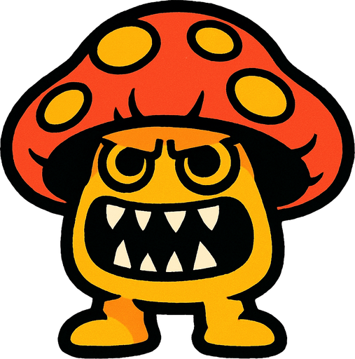 KÜÇÜK AYAKLARI OLAN MANTAR CANAVARI.
In-Game asset.  2d.  High contrast.  No shadows