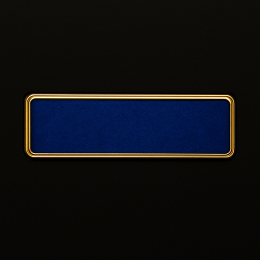 Keep the shape but make the material a blue felt with a golden border around it.