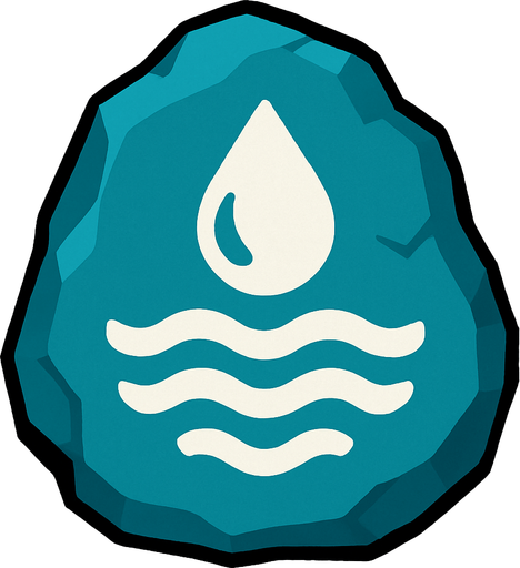 Pierre élément eau.
In-Game asset.  2d.  High contrast.  No shadows