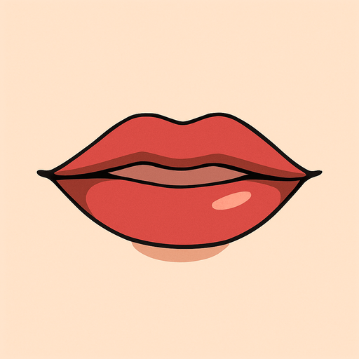 An anime womans mouth. Just mouth..
In-Game asset.  2d.  High contrast.  No shadows