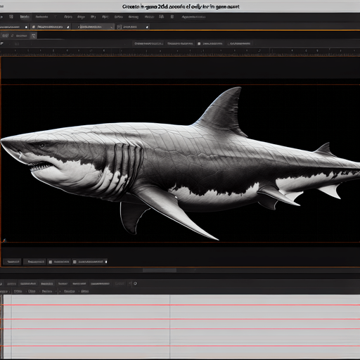 Megalodon shark.
Single Game Texture.  In-Game asset.  2d.  Blank background.  High contrast.  No shadows