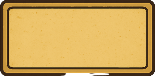 dikdörtgen olsun içi notsarjik rengde olsun buton olarak kullanılacak genişliği uzun hiç bir yazı içermesin.
In-Game asset.  2d.  High contrast.  No shadows